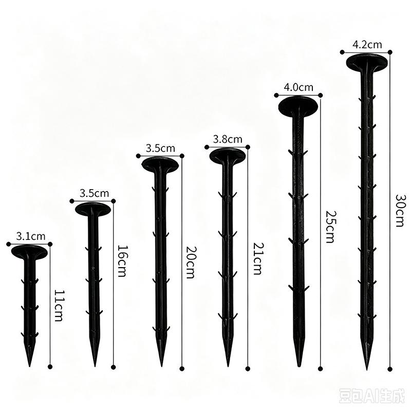 100Pcs Spiked Plastic Weed Barrier Fixing Stakes Garden Ground Landscape Nails for Outdoor Patio Landscaping Lawn Edging