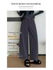 Women's Plum Purple Wide-Leg Washed Cotton Denim Pants - Autumn & Winter Casual Straight-Leg Nine-Point Trousers
