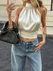 Elegant Halter Neck Off-Shoulder Sleeveless Top - High-End Summer Fashion