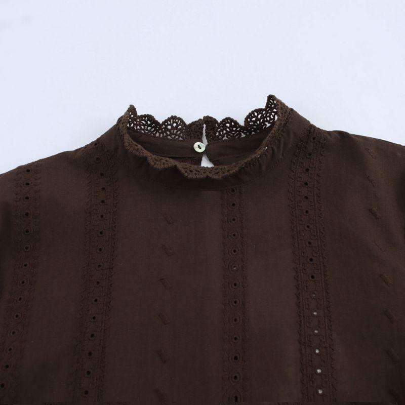 Kaslead New Arrival Women's Clothing Fashion Style Fashion Minimalist Cut Out Embroider Shirt 8351026 700