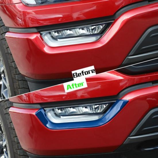 Front Fog Light Lamp Eyebrow Cover Trim Decor For Ford F150 21+ Blue Accessories