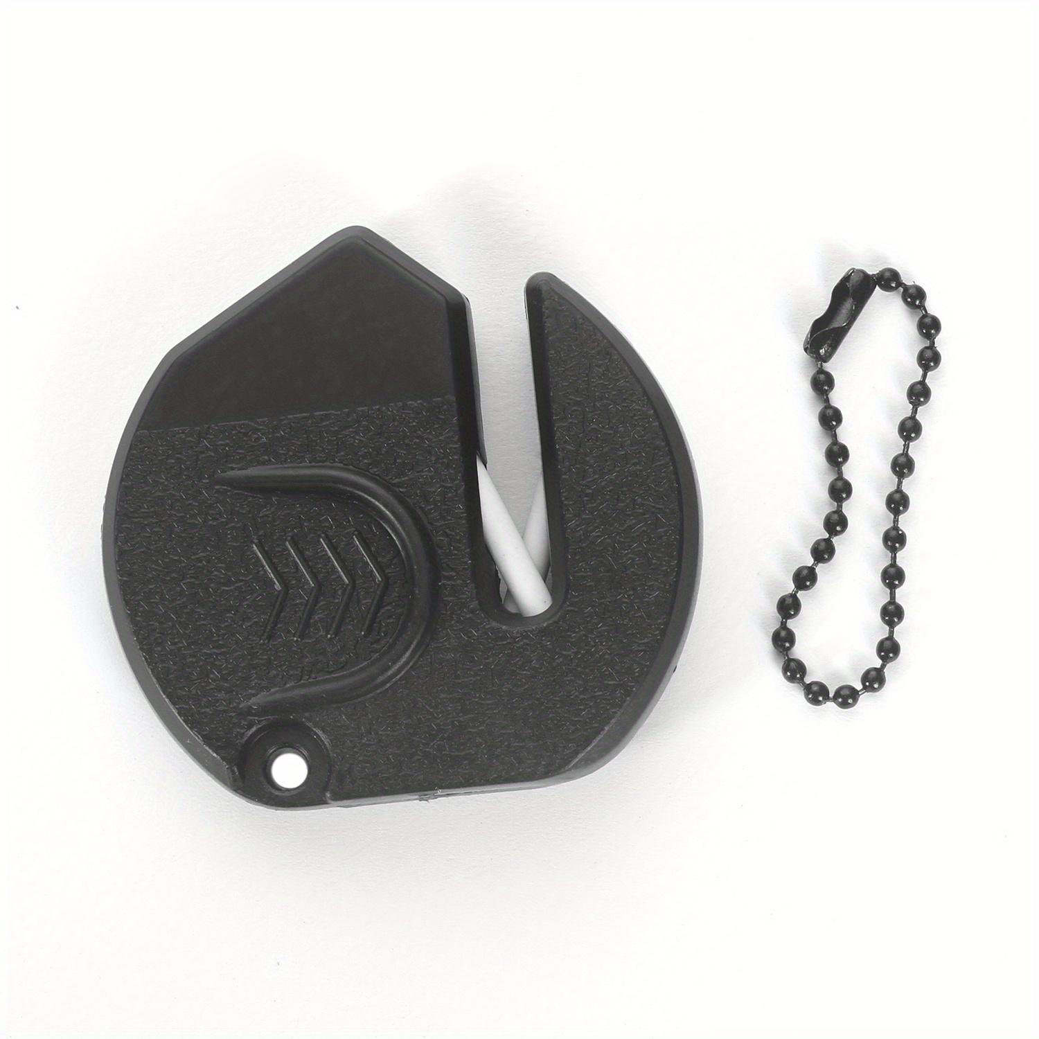 

1шт портативная мини-точилка для ножей брелок, бытовая маленькая керамическая точилка для ножей, чёрный