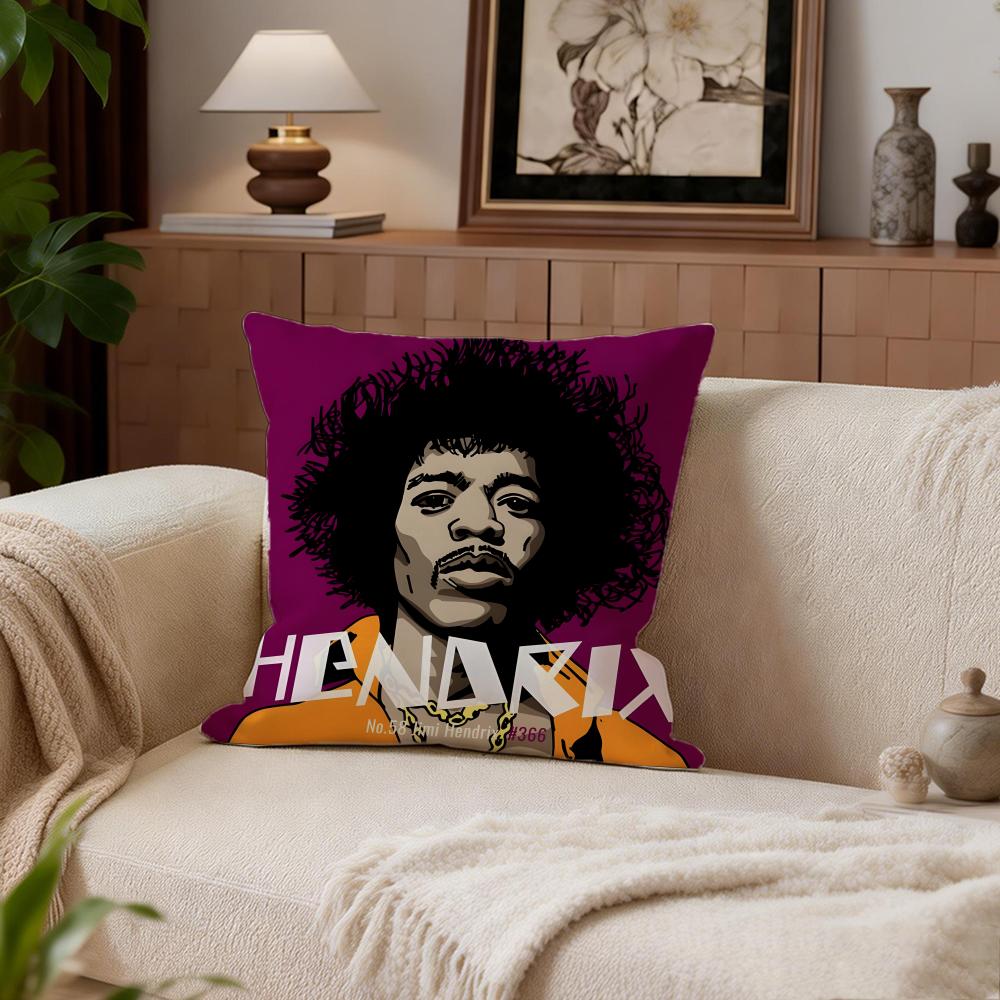 Singer J-Jimi Hendrix Cushion Cover Cushion Cover Set 4Pcs 50X50 45X45 40X40 Pillowcase Decorative Sofa Home Decor