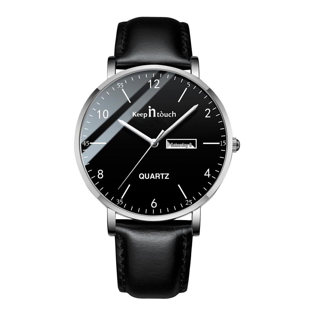 Men's Silent Ultra-Thin Luminous Waterproof Quartz Watch for Teens