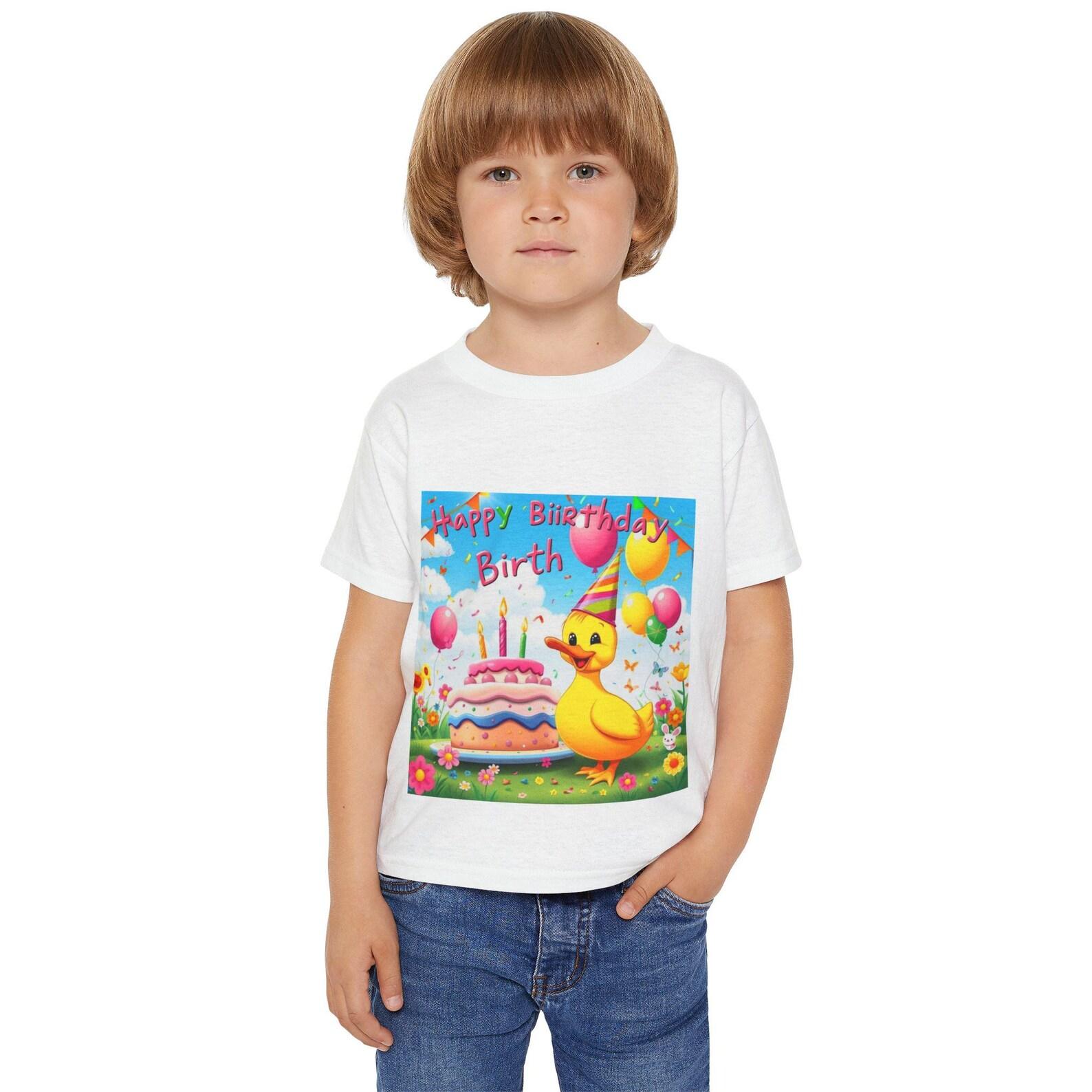 Birthday Duck Cake Toddler T-Shirt | Kids Party Celebration Tee 160
