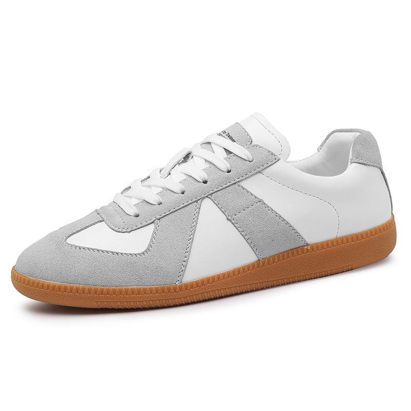 

Удобная мужская и женская популярная повседневная мужская обувь сетчатая обувь кожаные немецкие тренировочные туфли спортивная повседневная обувь для скейтборда 44 белый