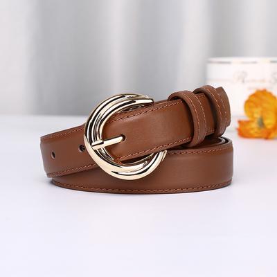 Simple, Fashionable And Versatile Light Luxury Pure Cowhide Needle Buckle Korean Version Belt Women'S Leather Decoration With Jeans Belt Women'S Model
