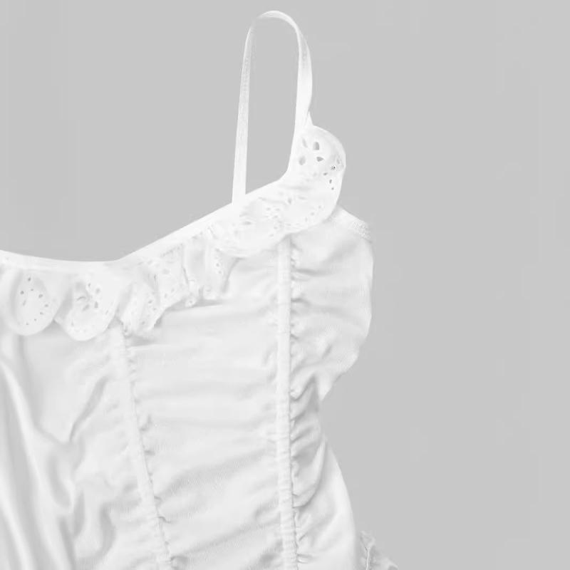 European and American Y2K lace hem sexy camisole vest