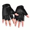 1 Pair Leather Fingerless Casual Sports Style Gloves, Fashion Street Dance For Men