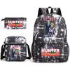 Hunter X Hunter Anime Print Student Backpack Casual Daypack for Boys Girls with Pencil Case 3 Piece Set