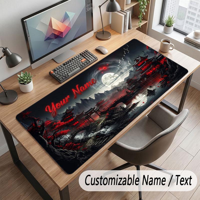 Space Cosmic Theme Customized Mouse Pad Personalized Print Name Text Desk Mat For Home Office Table Decor