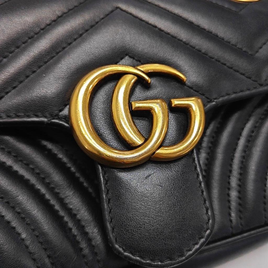 [Pre-Owned] Gucci GG Marmont Matelassé Mini Bag 'Black' - Very Good #7WZD6Y