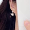 Elegant Butterfly Knot Earring Stylish Asymmetric Pearl Ear Piercing Ear Pendant Jewelry Ear Buckle Jewelry Accessories