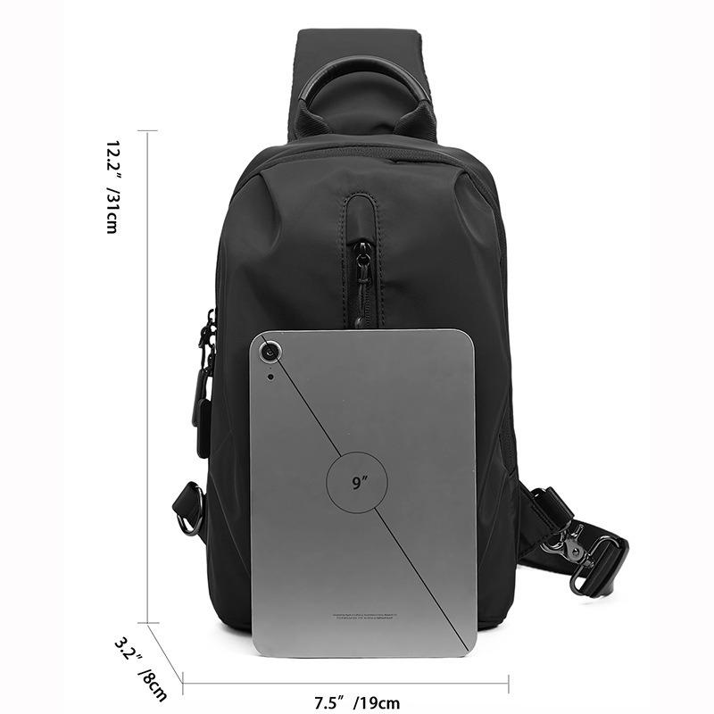 Casual men's breast bag waterproof shoulder messenger bag multi-functional trendy brand oblique backpack small bag men's bag sling bag