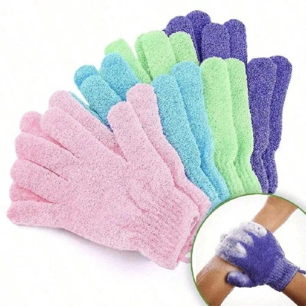 Five Fingers Bath Gloves Reversible Exfoliating Shower Body Scrub Gloves Cleansing Tools Bath Towel Bath Products Back Scrub