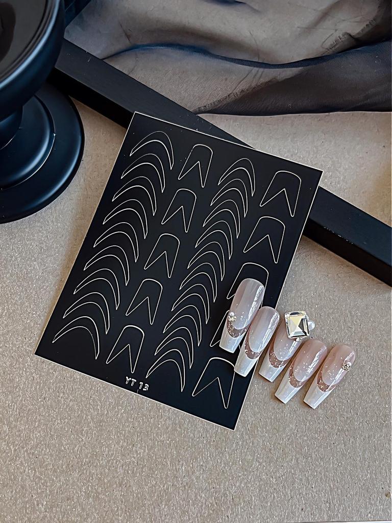 V-Shaped Moon Smile Line French Nail Art Stickers for Nail Polish Gel