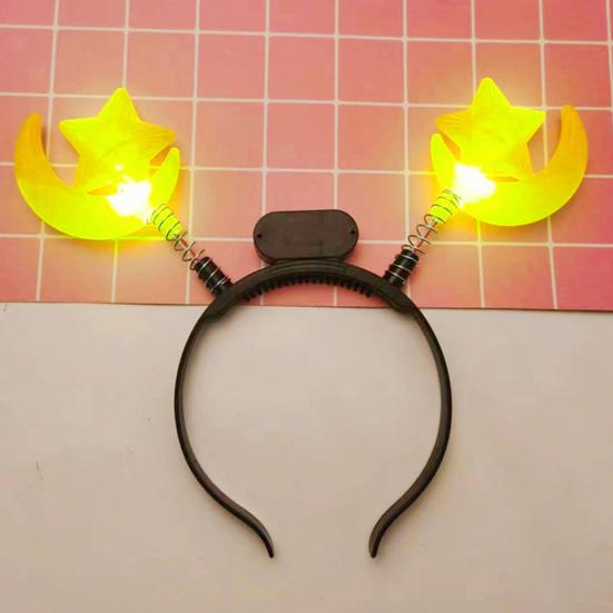 Luminous Headband Flashing Glow Hairhoop Light Up Hairband Star 3 Modes Cosplay Glowing Prop for Weddings Parties Holidays Dance Adults Kids