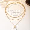 Gold Plated 3 Layered Necklace For Women Dainty Square Pendant Zircon Choker Necklaces Stackable Layering Chain Jewelry Gift