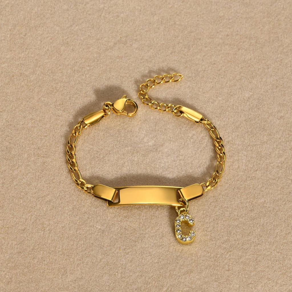 Stainless Steel Alphabet Bracelet for Kids and Ladies - Fashionable, Simple Jewelry