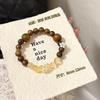 Handmade Wooden Bracelet With Amber Crystal Shell Flower Beads Zen Style Boho Charm Women New Chinese Aesthetic