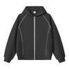 Autumn and winter heavy jelly cotton Hasselblad line hooded zipper jacket design sense air layer sweater women