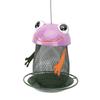 Hängendes Vogelhaus mit Solarlicht Eisenkunst Frosch Dekoratives Vogelhaus für Außenhof