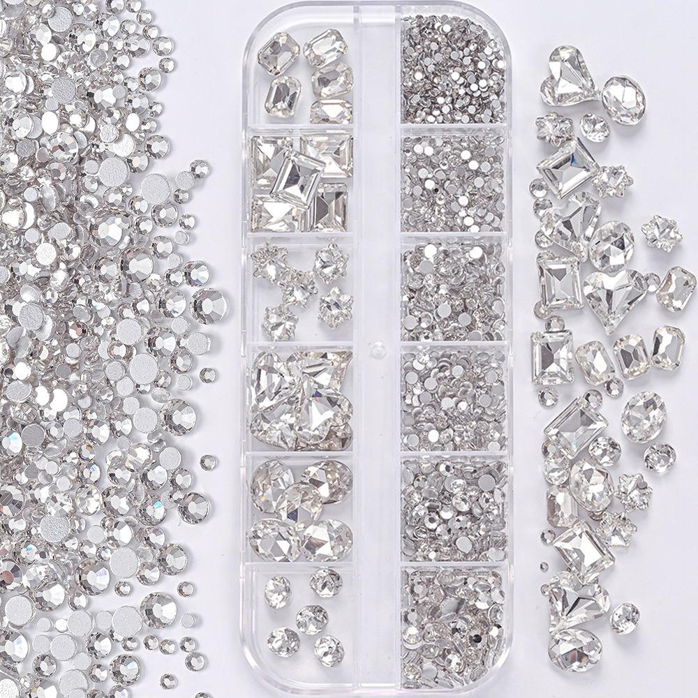 

Mixed Shapes Nail Art Charms Clear Glass Nail Art Decoration Diamond Nail Charms DIY Nail Art 8