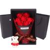 With Bear Doll 7 Rose Soap Bouquet Packing Box Artificial Flowers Rose Bouquet Gift Box Ribbon Bow Simulated Rose Bundle