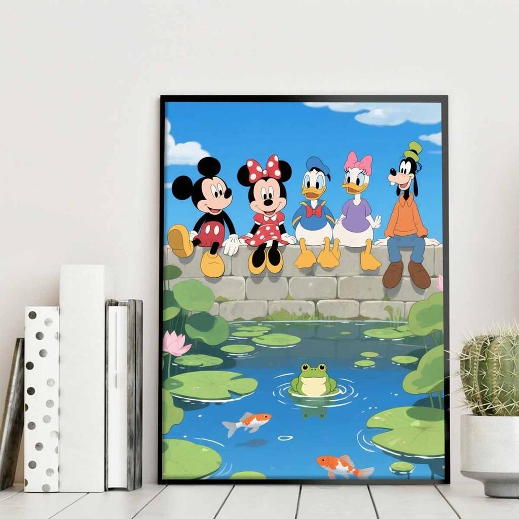 DIY Diamond Painting Mickey, Minnie, Donald Duck, Daisy, Goofy Cross Stitch Kit Mosaic Art Diamond Painting Full Circle Diamond Home Decoration