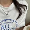 Lucky Letter Transfer Bead Necklace Female Super Flash Fish Scale Chain Wind Light Luxury High Sense Collarbone Chain Hipster
