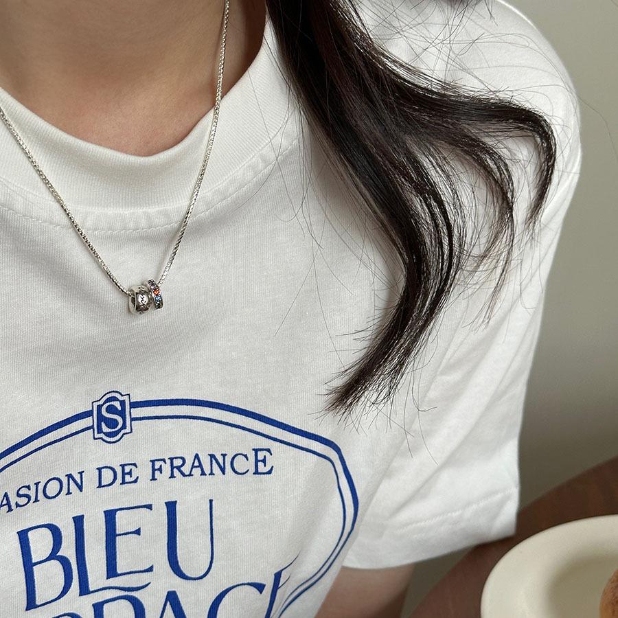 Lucky Letter Transfer Bead Necklace Female Super Flash Fish Scale Chain Wind Light Luxury High Sense Collarbone Chain Hipster