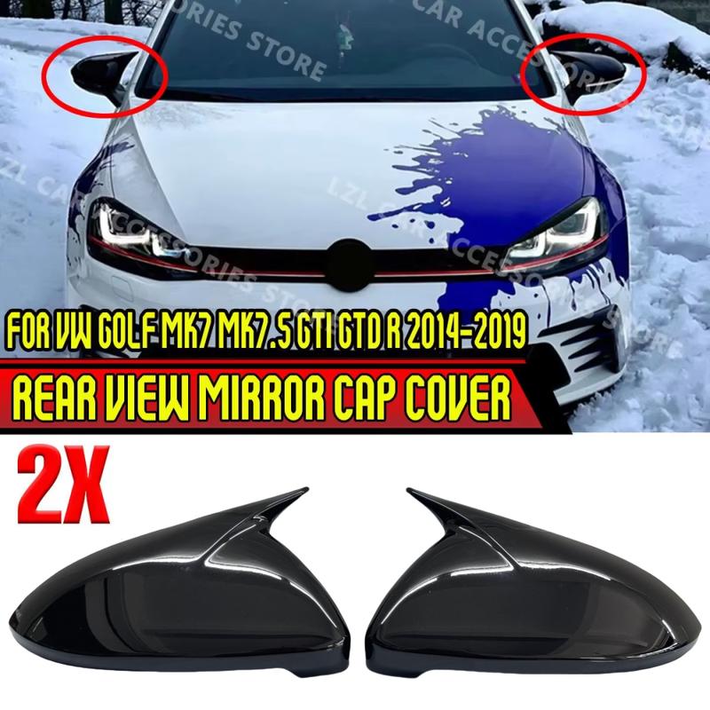 2Pcs Side Wing Rearview Mirror Shell Cover Trim for VW Golf 7 MK7 7.5 GTI GTD GTE R for Touran 2013- Car Accessories