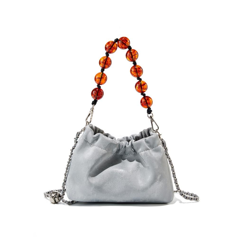 

Сумка-облако Новая универсальная трендовая портативная женская сумка Кожаная плиссированная сумка-пельмень Сумка-мессенджер серебряный