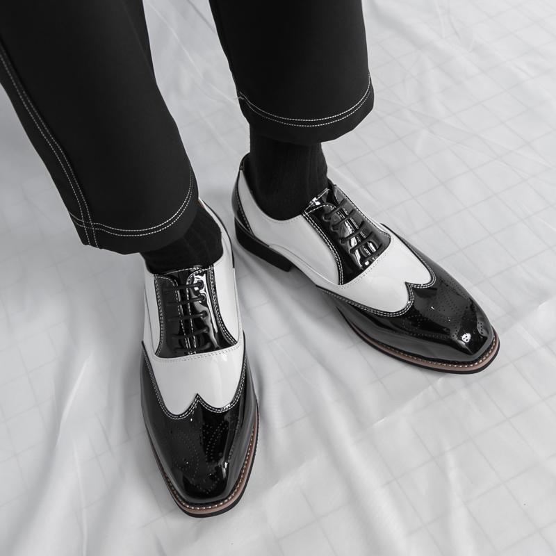 Fashion Fashion Men Dress Shoes Formal Business Dating Party Oxford Shoes Brand Leather British Style Lace-up Comfortable Pointed Shoes