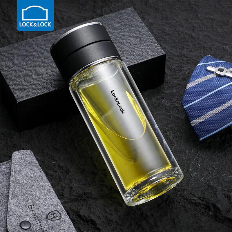 Lock&Lock LLG6012 Double Wall Glass Tea Infuser Bottle 250ml