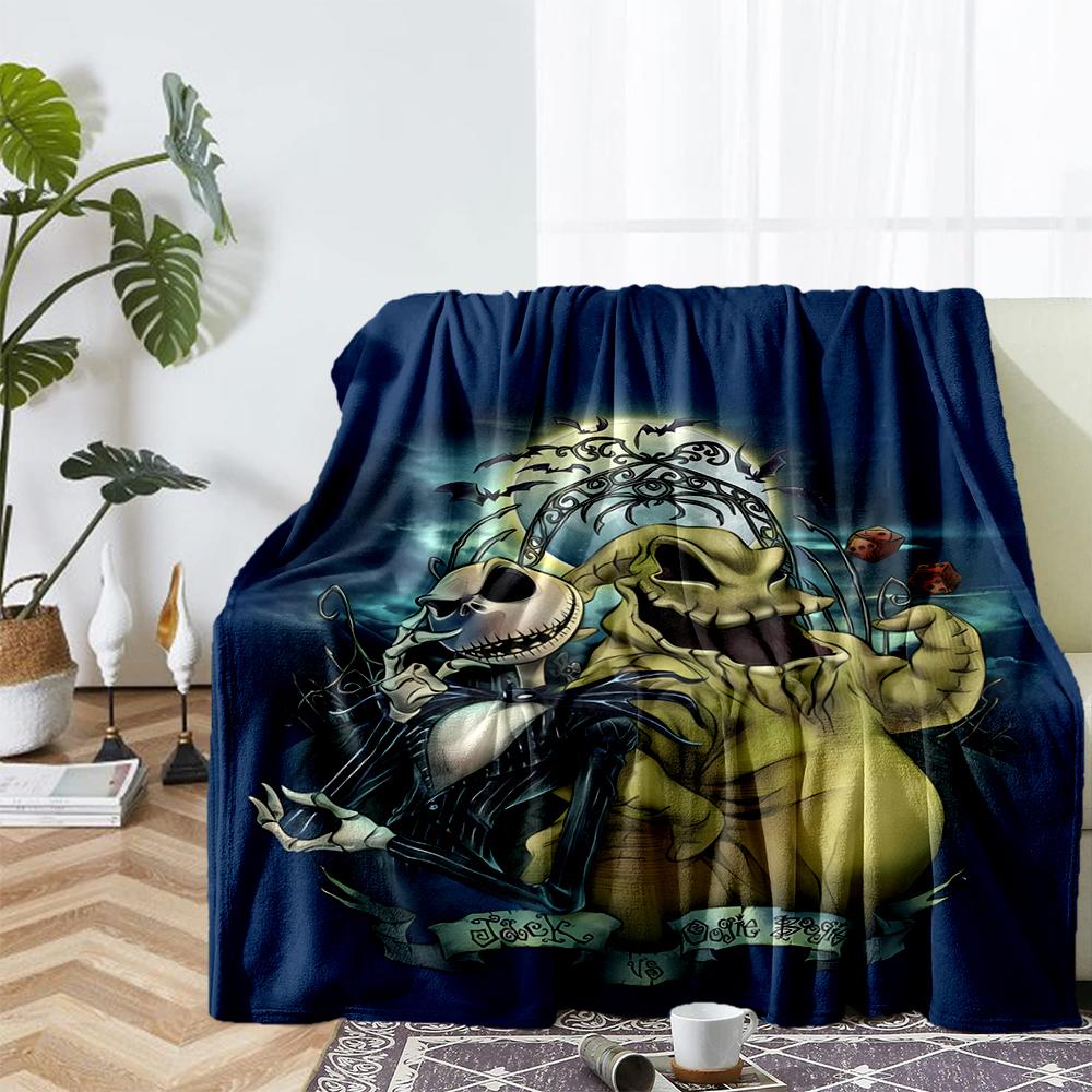 The Nightmare Before Christmas Theme Printed Blanket - Perfect for Couch, Bed, Travel & Outdoor Use | Machine Washable, Cozy & Durable.