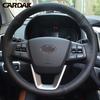 CARDAK Car accessories Black Artificial  leather Car Steering wheels cover For Hyundai Creta 2015 2016 2017