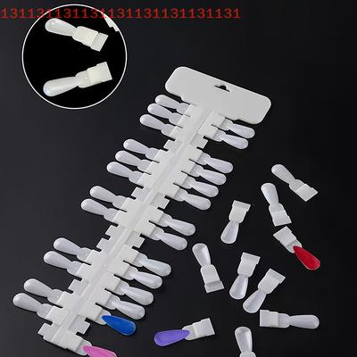36pcs Natural/Clear Color Card Removable Nail Art Display False Nail Tips Rack Teardrop Design Manicure Gel Polish Practice Tool