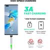 360°&180° Rotation Magnetic USB C Adapter 3 in 1 USB C Magnetic Adapter 3A Fast Charging QC3.0 480Mbps Data Transfer, Silver