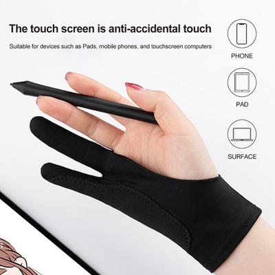 1Pc Artist Graphic Drawing Tablet Glove Double Layers Two Finger Digital Tablet Sketching Glove Men Women Palm Rejection Digital Art Glove