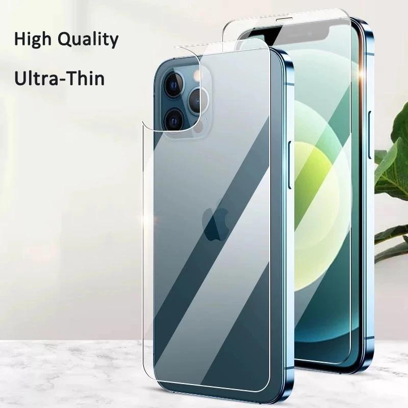 Sklo 2 v 1 pro iPhone 15 14 13 Pro Max Přední strana Zadní strana Tvrzené sklo pro iPhone 12 13 Mini 14 15 7 8 Plus SE 2/3 Ochranné sklo na displej iPhone X XS Max XR
