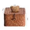 Woven Sea Vine & Bamboo Rectangle Snack Storage Basket