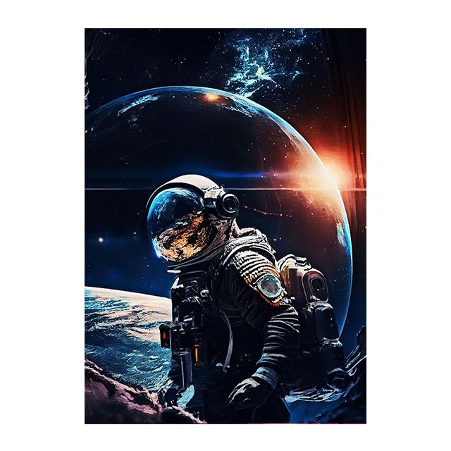 Neon Astronaut In Space Wild Flame Fantasy Landscape Canvas Paintings Wall Art Posters and Prints Living Room Home Decor Picture