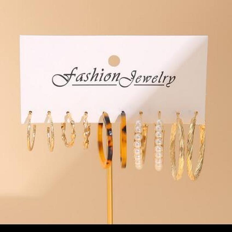 

Новые модные женские серьги, творческая личность, жемчужные леопардовые серьги, набор из 5 предметов