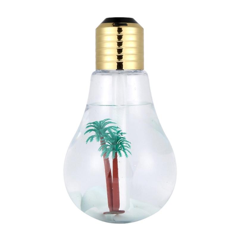 

Fashion Light Bulb Shape Humidifier with Soothing Night Light USB Portable Technology Plastic Texture for Bedroom Decors золотий