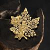 Drip Maple Leaf Brooch Fashion Enamel Leaf Pin Personality Plant Cat's Eye Brooch Women's Retro Clothing Accessories