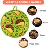 ABCKEY 12 Inch Tortilla Warmer Pouch, Zippered Fabric Tortilla Warmer to Keep Food Warm for Tortillas, Tacos, Naan and Pizza Rolls up to One Hour