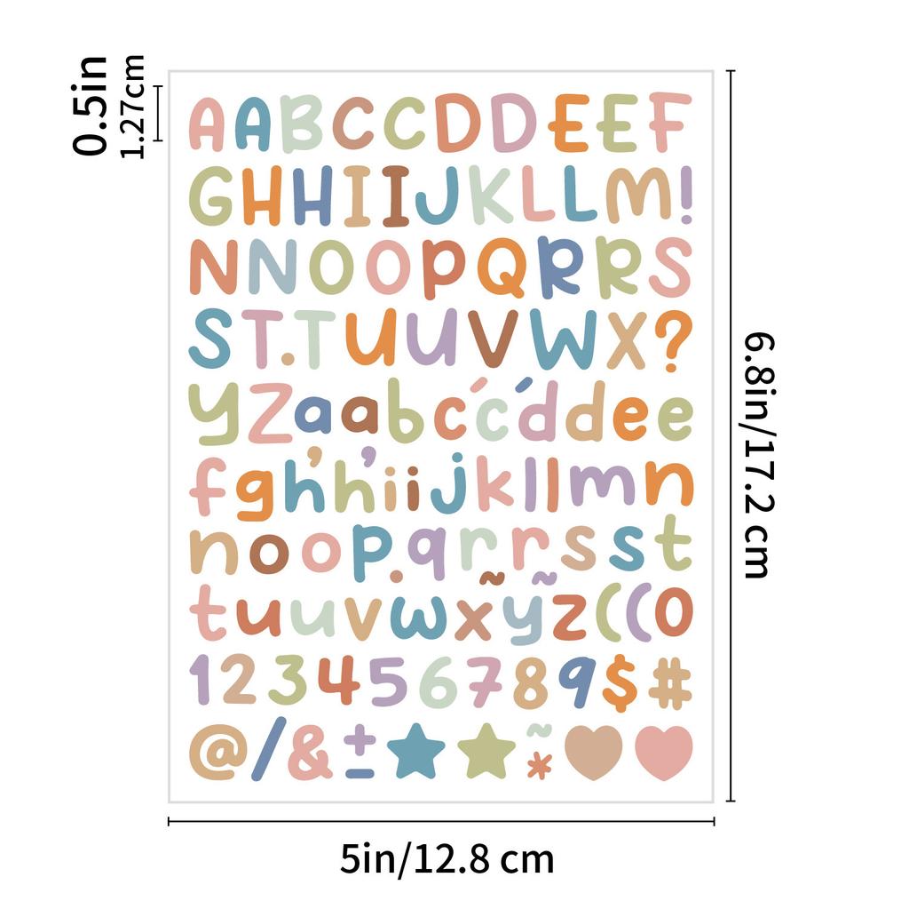 0.5inch Alphabet Stickers Small Size Greeting Cards Decorative Letter Stickers for Clipping Books