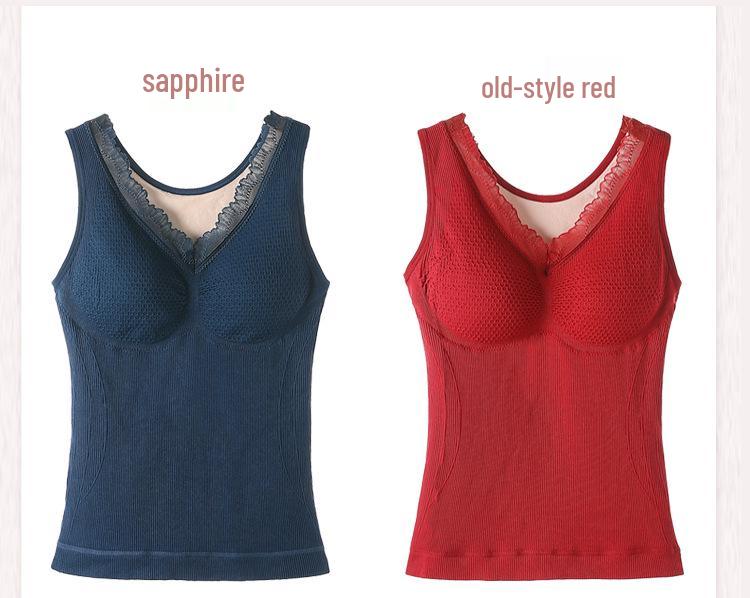 Women's Warm Autumn/Winter Fleece-Lined Elastic Vest with Chest Pads