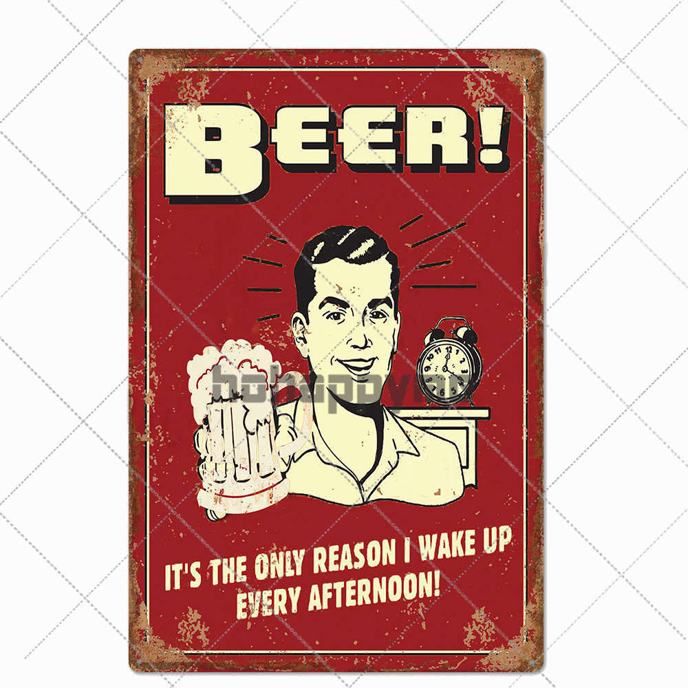 Beer Vintage Metal Tin Signs Bar Poster Pub Club Cafe Wall Decoration Retro Plaque Home Decor 20*30cm